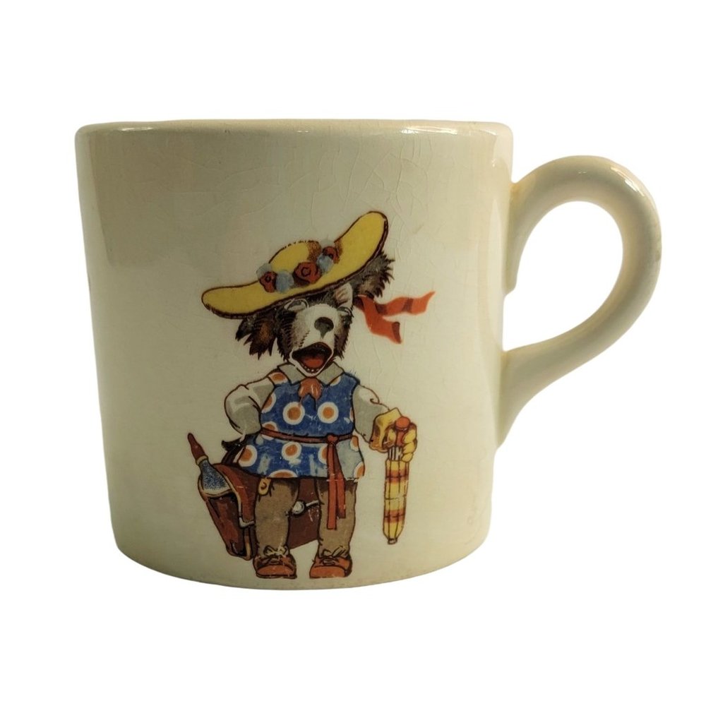 Vintage Edwin M. Knowles China Co. USA Union Made Cup Dogs 1930's